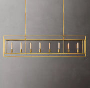 Beckman Glass Lantern Rectangular Chandelier 72" - thebelacan